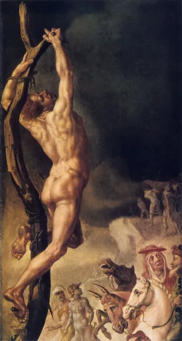 Framed Print : Calvary, detail from left side panel, 1545-1550. Artist: Maerten van Heemskerck Framed Print : Calvary, detail from left side panel, 1545-1550. Artist: Maerten van Heemskerck