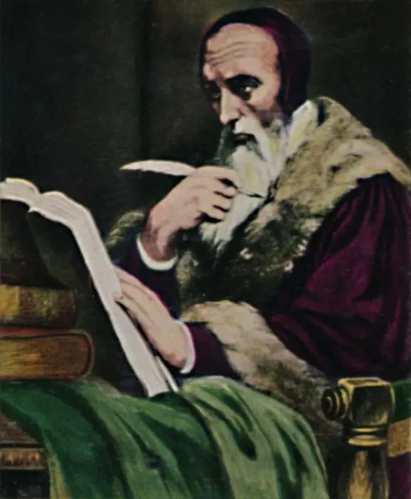 Framed Print : Calvin 1509-1564. - Gemalde von Scheffer, 1934 Framed Print : Calvin 1509-1564. - Gemalde von Scheffer, 1934