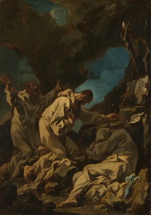 Framed Print : Three Camaldolese Monks in Ecstatic Prayer, 1710-1740. Creator: Alessandro Magnasco Framed Print : Three Camaldolese Monks in Ecstatic Prayer, 1710-1740. Creator: Alessandro Magnasco