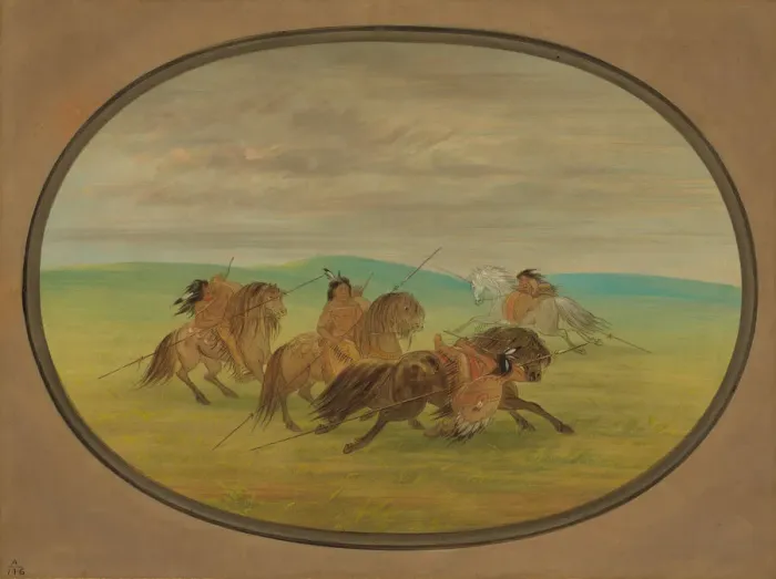 Framed Print : Camanchee Horsemanship, 1861 / 1869. Creator: George Catlin Framed Print : Camanchee Horsemanship, 1861 / 1869. Creator: George Catlin