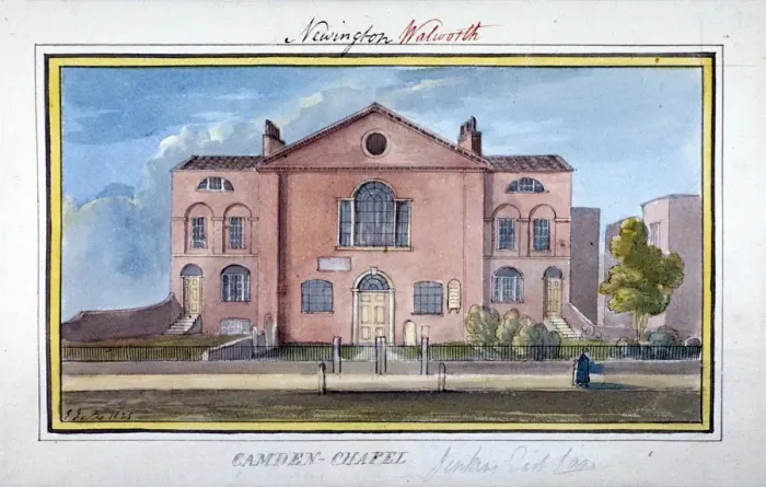 Framed Print : Camden Chapel, East Lane, Southwark, London, 1825. Artist: G Yates Framed Print : Camden Chapel, East Lane, Southwark, London, 1825. Artist: G Yates