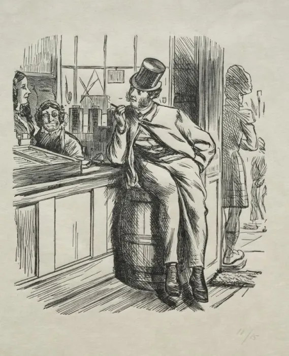 Framed Print : What Came of Killing a Rich Uncle One Christmas Time, 1865. Creator: Charles Samuel Keene (British Framed Print : What Came of Killing a Rich Uncle One Christmas Time, 1865. Creator: Charles Samuel Keene (British