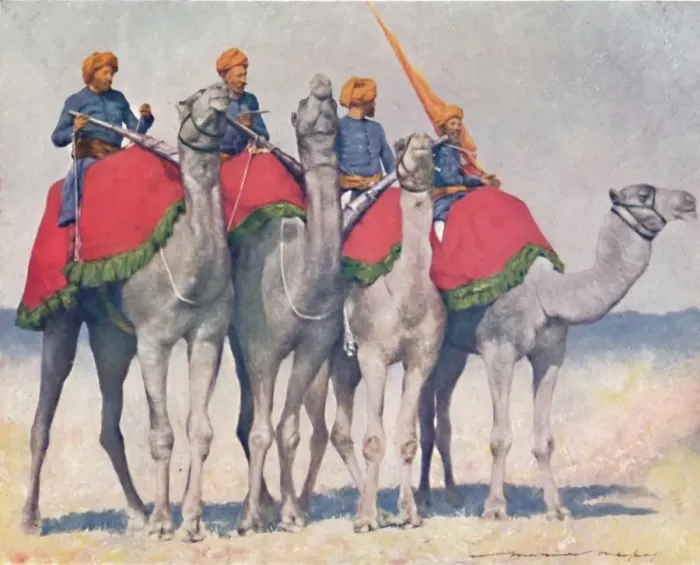 Framed Print : Camelry from Alwar, 1903. Artist: Mortimer L Menpes Framed Print : Camelry from Alwar, 1903. Artist: Mortimer L Menpes