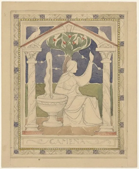 Framed Print : Camena, 1869-1925. Creator: Antoon Derkinderen Framed Print : Camena, 1869-1925. Creator: Antoon Derkinderen