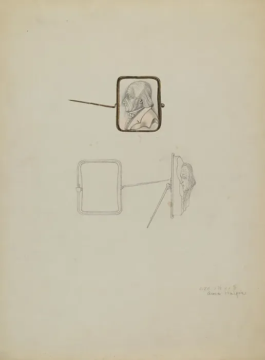 Framed Print : Cameo Brooch, c. 1936. Creator: Grace Halpin Framed Print : Cameo Brooch, c. 1936. Creator: Grace Halpin