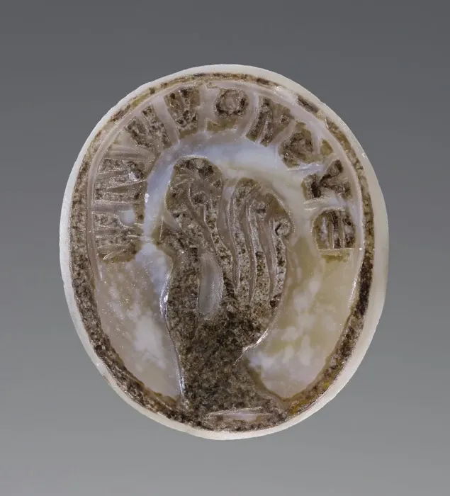 Framed Print : Cameo Gem with a Hand pinching an Ear, first half of 3rd century A.D. Creator: Unknown Framed Print : Cameo Gem with a Hand pinching an Ear, first half of 3rd century A.D. Creator: Unknown