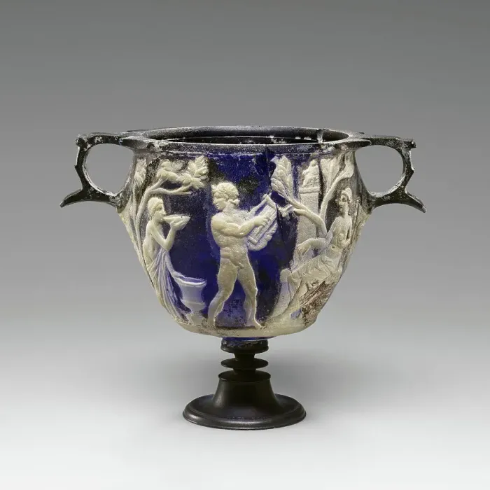 Framed Print : Cameo Glass Skyphos, 25 B.C.-A.D. 25. Creator: Unknown Framed Print : Cameo Glass Skyphos, 25 B.C.-A.D. 25. Creator: Unknown