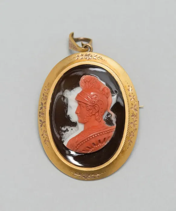 Framed Print : Cameo Pendant Brooch, Italy, c. 1860 / 75. Creator: Unknown Framed Print : Cameo Pendant Brooch, Italy, c. 1860 / 75. Creator: Unknown
