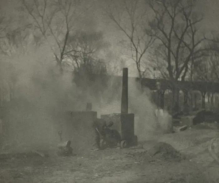 Framed Print : Camera Work: The Asphalt Paver; New York, 1892. Creator: Alfred Stieglitz (American, 1864-1946)