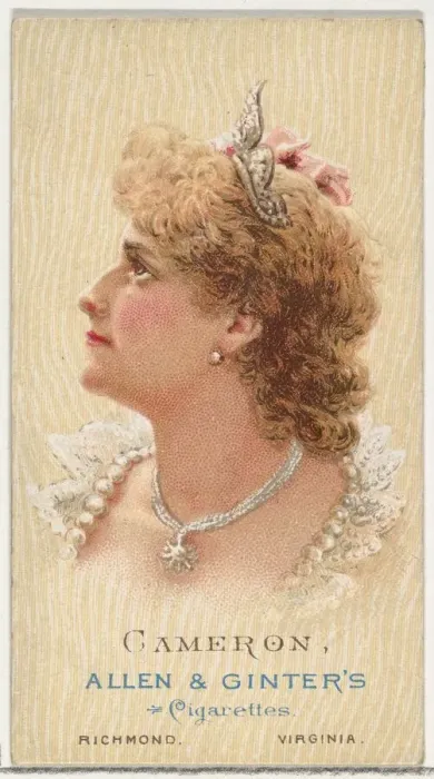 Framed Print : Cameron, from Worlds Beauties, Series 2 (N27) for Allen & Ginter Cigarettes, 1888 Framed Print : Cameron, from Worlds Beauties, Series 2 (N27) for Allen & Ginter Cigarettes, 1888