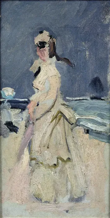 Framed Print : Camille on the beach, 1870. Creator: Monet, Claude (1840-1926) Framed Print : Camille on the beach, 1870. Creator: Monet, Claude (1840-1926)