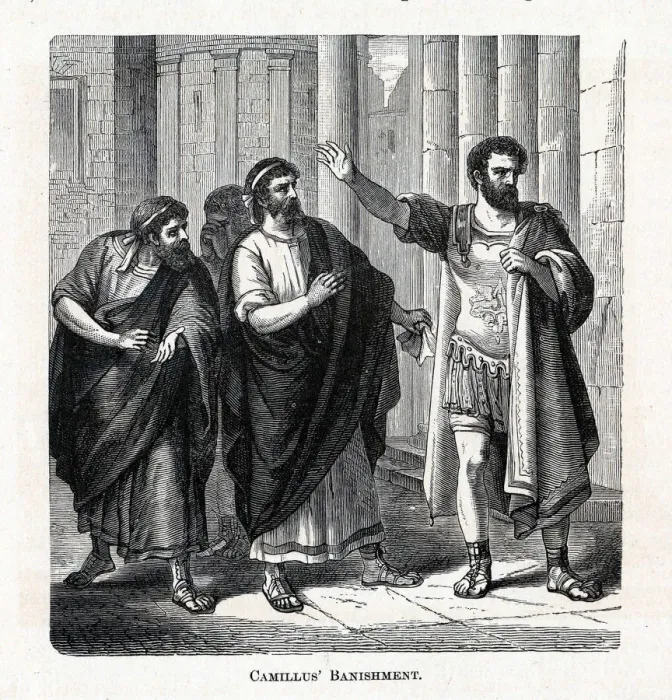 Framed Print : Camillus Banishment, 1882. Artist: Anonymous Framed Print : Camillus Banishment, 1882. Artist: Anonymous