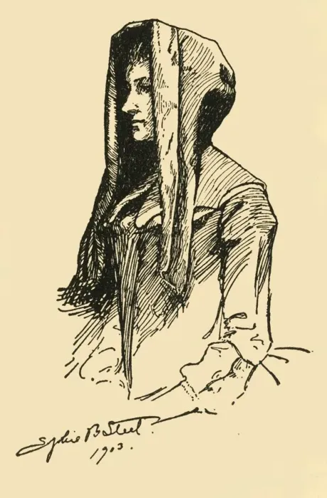 Framed Print : A Camlet Hood; taken from an Orginal Garment, c1702, 1903, (1937). Creator: Sophie B Steel Framed Print : A Camlet Hood; taken from an Orginal Garment, c1702, 1903, (1937). Creator: Sophie B Steel