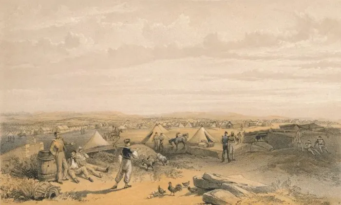 Framed Print : Camp of the 4th Division, 1856. Artist: George Brackenbury Framed Print : Camp of the 4th Division, 1856. Artist: George Brackenbury