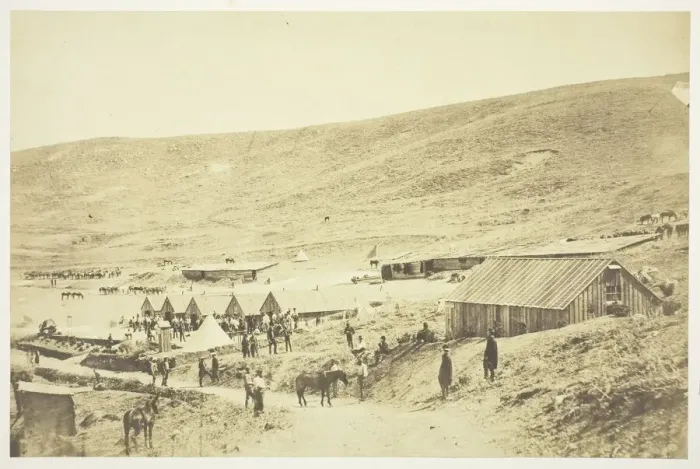 Framed Print : Camp of the 4th Light Dragoons, 1855. Creator: Roger Fenton Framed Print : Camp of the 4th Light Dragoons, 1855. Creator: Roger Fenton