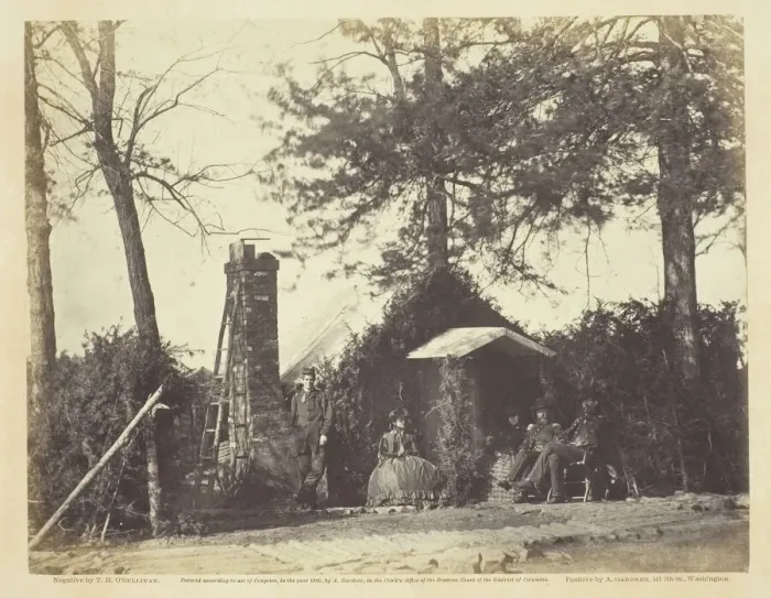 Framed Print : Camp Architecture, Brandy Station, Virginia, January 1864. Creator: Alexander Gardner Framed Print : Camp Architecture, Brandy Station, Virginia, January 1864. Creator: Alexander Gardner