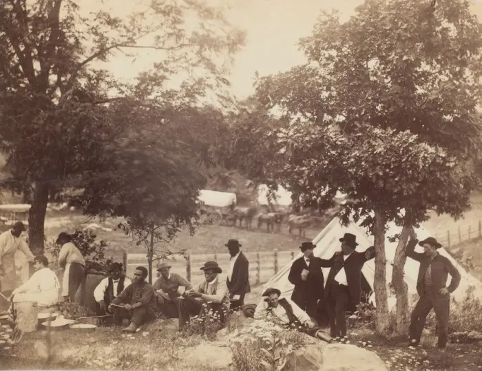 Framed Print : Camp of Captain Hoff, Rear View, Gettysburg, Pennsylvania, July 1865 Framed Print : Camp of Captain Hoff, Rear View, Gettysburg, Pennsylvania, July 1865