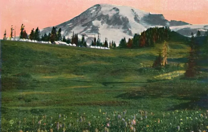 Framed Print : Camp of the Clouds, Mount Rainier, c1916. Artist: Asahel Curtis Framed Print : Camp of the Clouds, Mount Rainier, c1916. Artist: Asahel Curtis