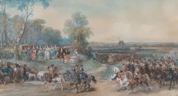 Framed Print : Camp de Compiegne, 1698, ca. 1860. Creator: Eugene Louis Lami Framed Print : Camp de Compiegne, 1698, ca. 1860. Creator: Eugene Louis Lami