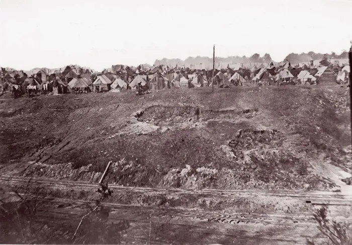 Framed Print : Camp of Construction Corps, U. S. Military Railroad at City Point, 1861-65 Framed Print : Camp of Construction Corps, U. S. Military Railroad at City Point, 1861-65