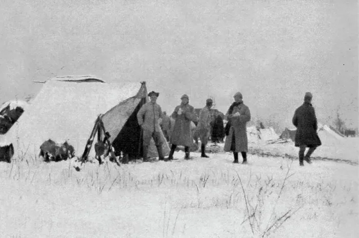 Framed Print : Camp francais sous la neige, pres de Monastir, 1916. Creator: Unknown Framed Print : Camp francais sous la neige, pres de Monastir, 1916. Creator: Unknown