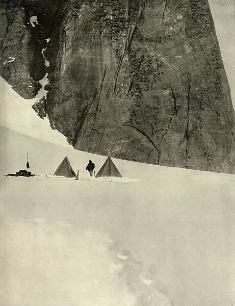 The Camp Under the Granite Pillar, Half a Mile from the Lower Glacier Depot... January 27, 1909