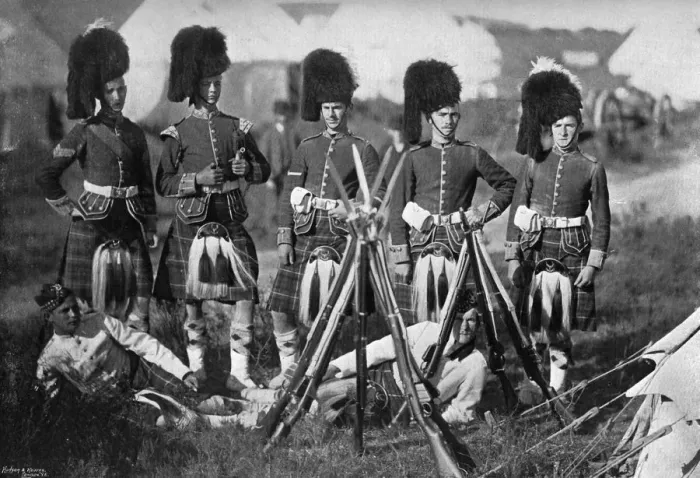 Framed Print : A camp guard of the Seaforth Highlanders at the New Forest manoeuvres, Hampshire, 1896. Artist: Gregory & Co Framed Print : A camp guard of the Seaforth Highlanders at the New Forest manoeuvres, Hampshire, 1896. Artist: Gregory & Co