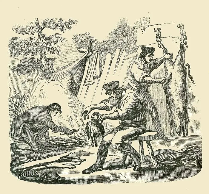 Framed Print : A Camp Kitchen, 1849. Creator: Unknown Framed Print : A Camp Kitchen, 1849. Creator: Unknown