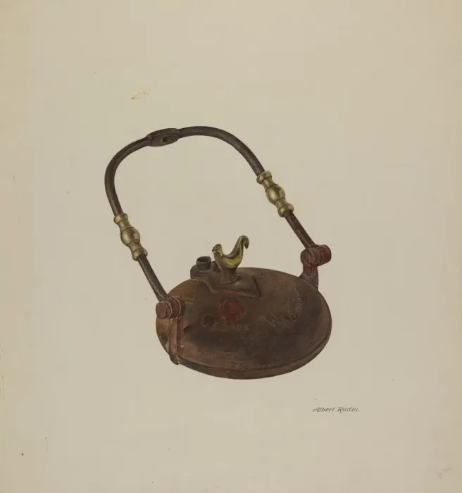 Framed Print : Camp Lamp, c. 1939. Creator: Albert Rudin Framed Print : Camp Lamp, c. 1939. Creator: Albert Rudin