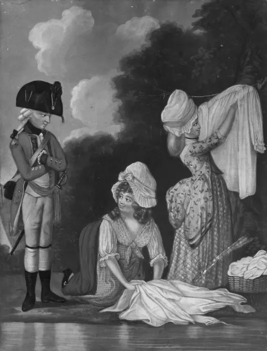 Framed Print : The Camp Laundry, February 14, 1782. February 14, 1782. Creator: Anon Framed Print : The Camp Laundry, February 14, 1782. February 14, 1782. Creator: Anon