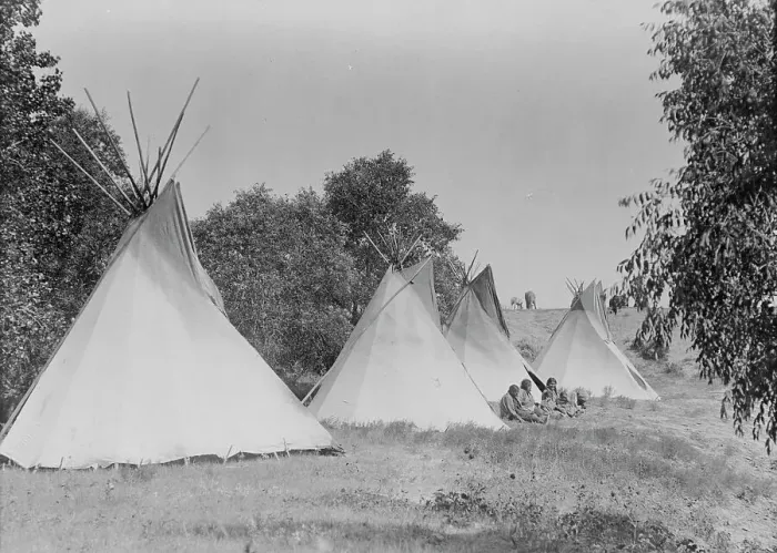 Framed Print : Camp life, c1908. Creator: Edward Sheriff Curtis