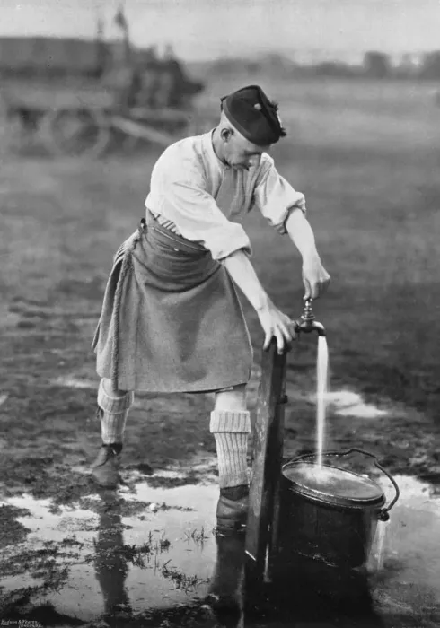 Framed Print : Camp like, getting water, 1896. Artist: Gregory & Co Framed Print : Camp like, getting water, 1896. Artist: Gregory & Co