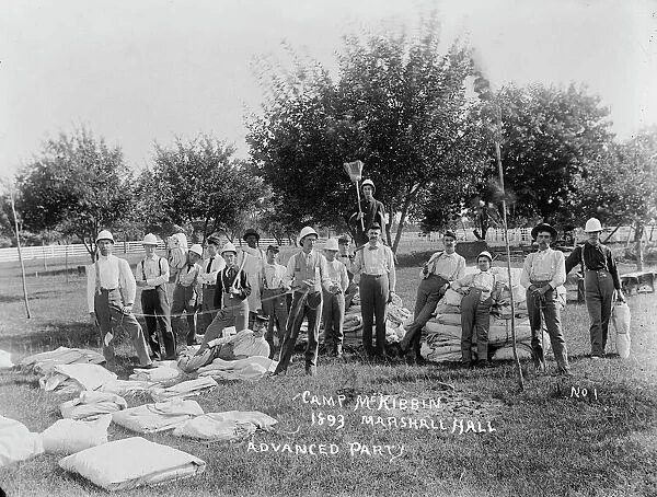 Camp McKibbin, Marshall Hall, (Advanced Party), [Maryland?], 1893. Creator: Unknown