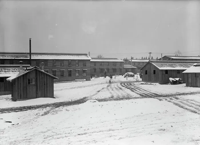 Framed Print : Camp Meade, Maryland - Winter Views, 1917. Creator: Harris & Ewing. Camp Meade, Maryland - Winter Views, 1917. Creator: Harris & Ewing Framed Print : Camp Meade, Maryland - Winter Views, 1917. Creator: Harris & Ewing. Camp Meade, Maryland - Winter Views, 1917. Creator: Harris & Ewing