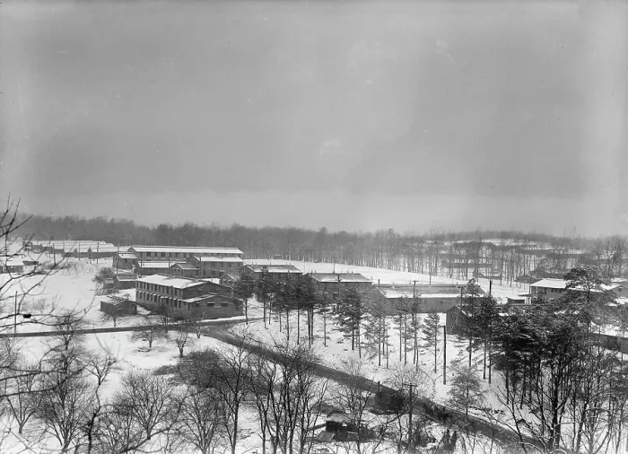 Framed Print : Camp Meade, Maryland - Winter Views, 1917. Creator: Harris & Ewing. Camp Meade, Maryland - Winter Views, 1917. Creator: Harris & Ewing Framed Print : Camp Meade, Maryland - Winter Views, 1917. Creator: Harris & Ewing. Camp Meade, Maryland - Winter Views, 1917. Creator: Harris & Ewing