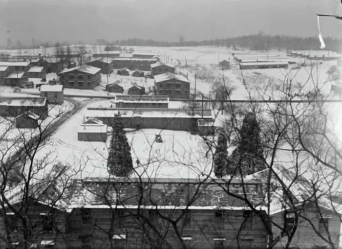 Framed Print : Camp Meade, Maryland - Winter Views, 1917. Creator: Harris & Ewing. Camp Meade, Maryland - Winter Views, 1917. Creator: Harris & Ewing Framed Print : Camp Meade, Maryland - Winter Views, 1917. Creator: Harris & Ewing. Camp Meade, Maryland - Winter Views, 1917. Creator: Harris & Ewing