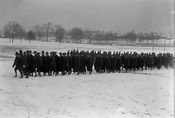Framed Print : Camp Meade, Maryland - Winter Views, 1917. Creator: Harris & Ewing. Camp Meade, Maryland - Winter Views, 1917. Creator: Harris & Ewing Framed Print : Camp Meade, Maryland - Winter Views, 1917. Creator: Harris & Ewing. Camp Meade, Maryland - Winter Views, 1917. Creator: Harris & Ewing
