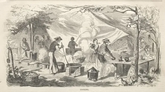 Framed Print : Camp Meeting Sketches: Cooking, 1858. Creator: Winslow Homer (American, 1836-1910) Framed Print : Camp Meeting Sketches: Cooking, 1858. Creator: Winslow Homer (American, 1836-1910)