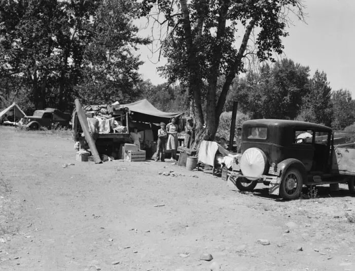 Framed Print : Camp of migratory families in Ramblers Park, Yakima Valley, Washington, 1939. Creator: Dorothea Lange Framed Print : Camp of migratory families in Ramblers Park, Yakima Valley, Washington, 1939. Creator: Dorothea Lange