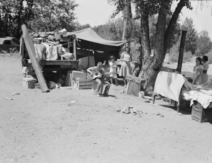 Framed Print : Camp of migratory families in Ramblers Park, Yakima Valley, Washington, 1939. Creator: Dorothea Lange Framed Print : Camp of migratory families in Ramblers Park, Yakima Valley, Washington, 1939. Creator: Dorothea Lange