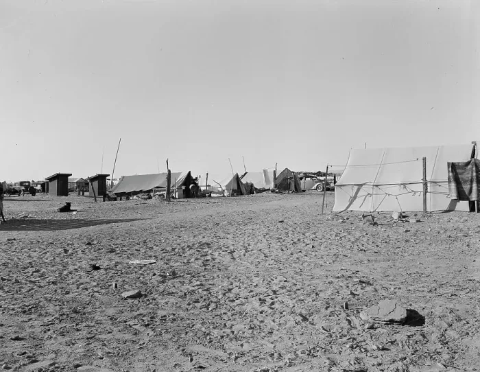 Framed Print : Camp of migratory workers, Imperial County, California, 1937. Creator: Dorothea Lange Framed Print : Camp of migratory workers, Imperial County, California, 1937. Creator: Dorothea Lange