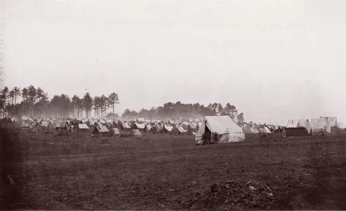 Framed Print : Camp near Brandy Station, 1863-64. Creators: James Gardner, Tim O Sullivan Framed Print : Camp near Brandy Station, 1863-64. Creators: James Gardner, Tim O Sullivan