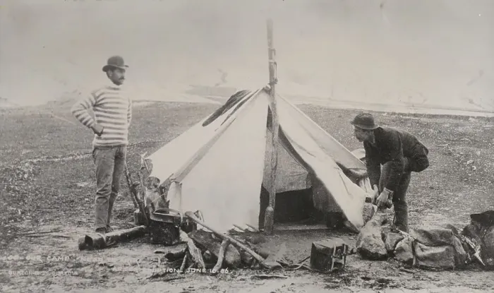 Framed Print : Our Camp, near Te Ariki, after eruption June 10 86, 1886. Creator: Burton Brothers Framed Print : Our Camp, near Te Ariki, after eruption June 10 86, 1886. Creator: Burton Brothers
