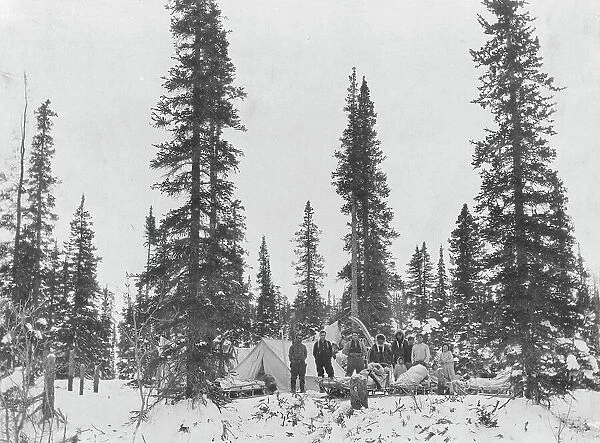 Camp north of the Arctic Circle, between c1900 and c1930. Creator: Unknown