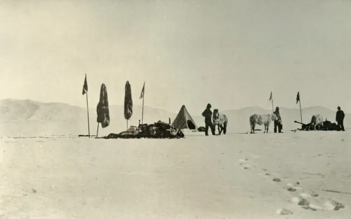 Framed Print : The Camp After Passing the Previous Farthest South Latitude, November 1908, (1909) Framed Print : The Camp After Passing the Previous Farthest South Latitude, November 1908, (1909)
