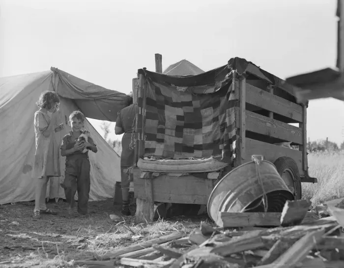 Framed Print : Camp of pickers during bean harvest, West Stayton, Marion County, Oregon, 1939. Creator: Dorothea Lange Framed Print : Camp of pickers during bean harvest, West Stayton, Marion County, Oregon, 1939. Creator: Dorothea Lange