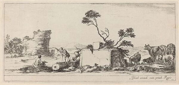 Campagna Scene with Artist Sketching, in or before 1647. Creator: Stefano della Bella