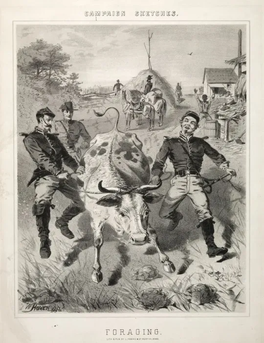Framed Print : Campaign Sketches: Foraging, 1863. Creator: Winslow Homer (American, 1836-1910) Framed Print : Campaign Sketches: Foraging, 1863. Creator: Winslow Homer (American, 1836-1910)