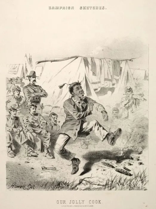 Framed Print : Campaign Sketches: Our Jolly Cook, 1863. Creator: Winslow Homer (American, 1836-1910) Framed Print : Campaign Sketches: Our Jolly Cook, 1863. Creator: Winslow Homer (American, 1836-1910)
