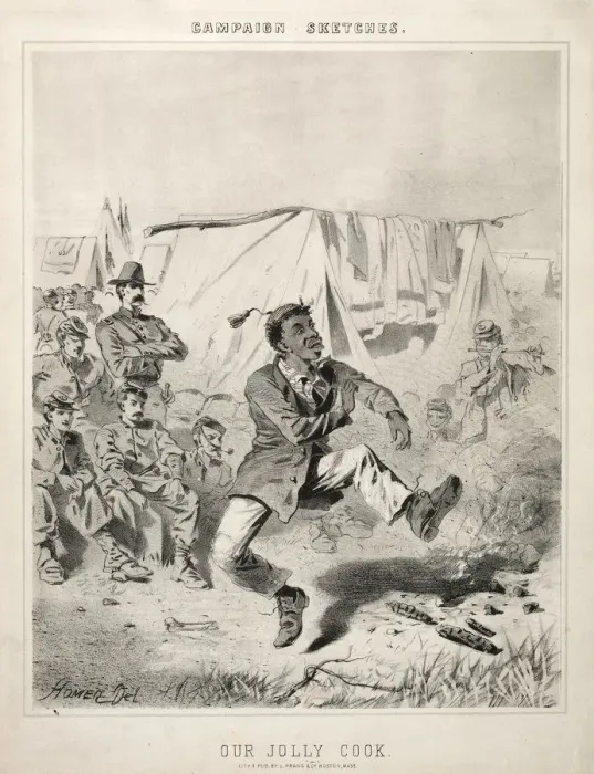 Framed Print : Campaign Sketches: Our Jolly Cook, 1863. Creator: Winslow Homer (American, 1836-1910) Framed Print : Campaign Sketches: Our Jolly Cook, 1863. Creator: Winslow Homer (American, 1836-1910)